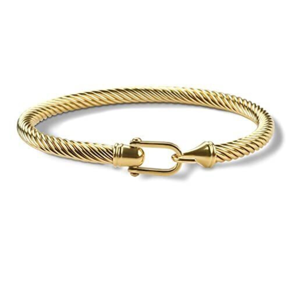 7695 Twisted Cable Bracelet Stylish Fine Stainless Steel Cable Cuff